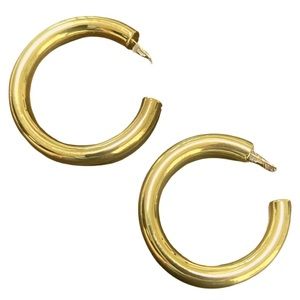 Beautiful light weight gold plated hoops